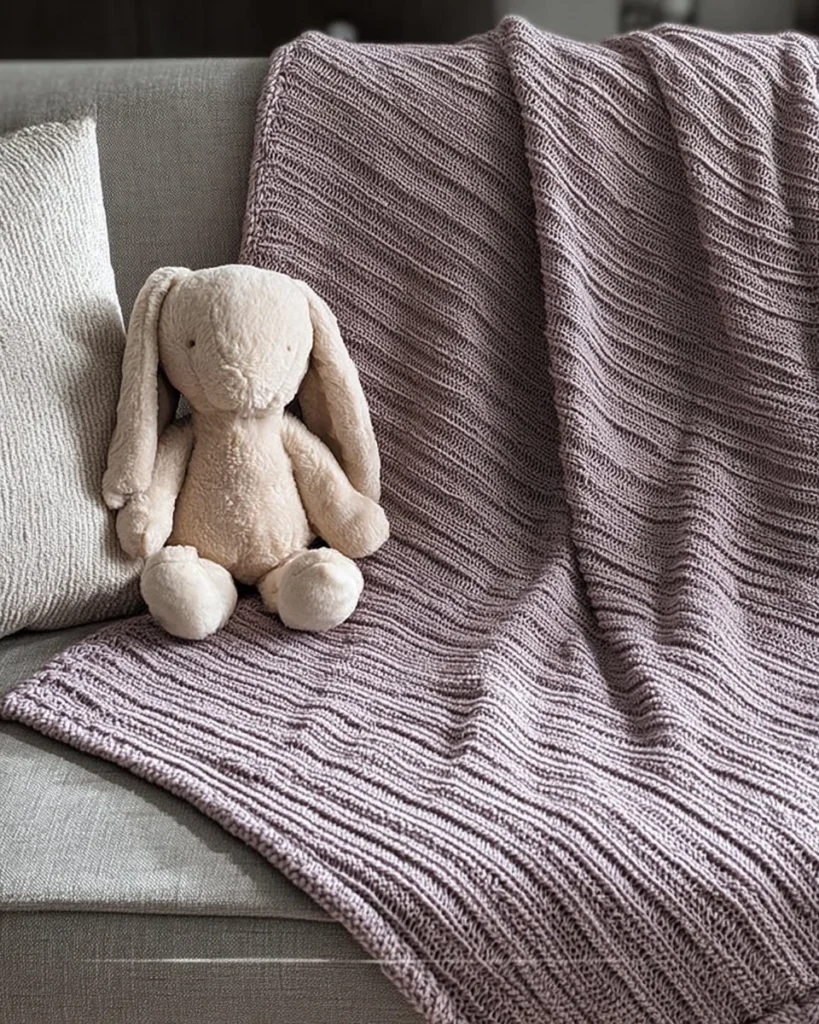 Easy textured crochet baby blanket pattern for beginners to follow