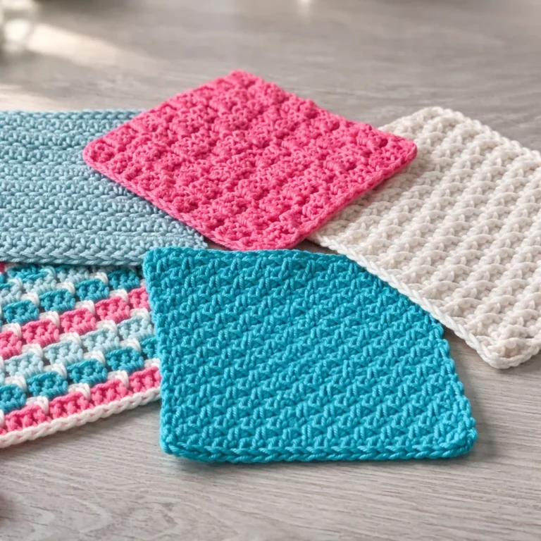 Crochet mindfulness activity showcasing soothing stitch patterns for relaxation.