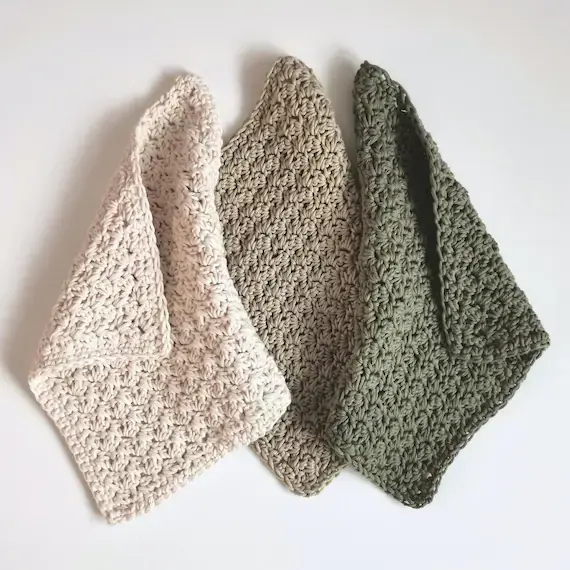 Crochet Cotton Dishcloth Set