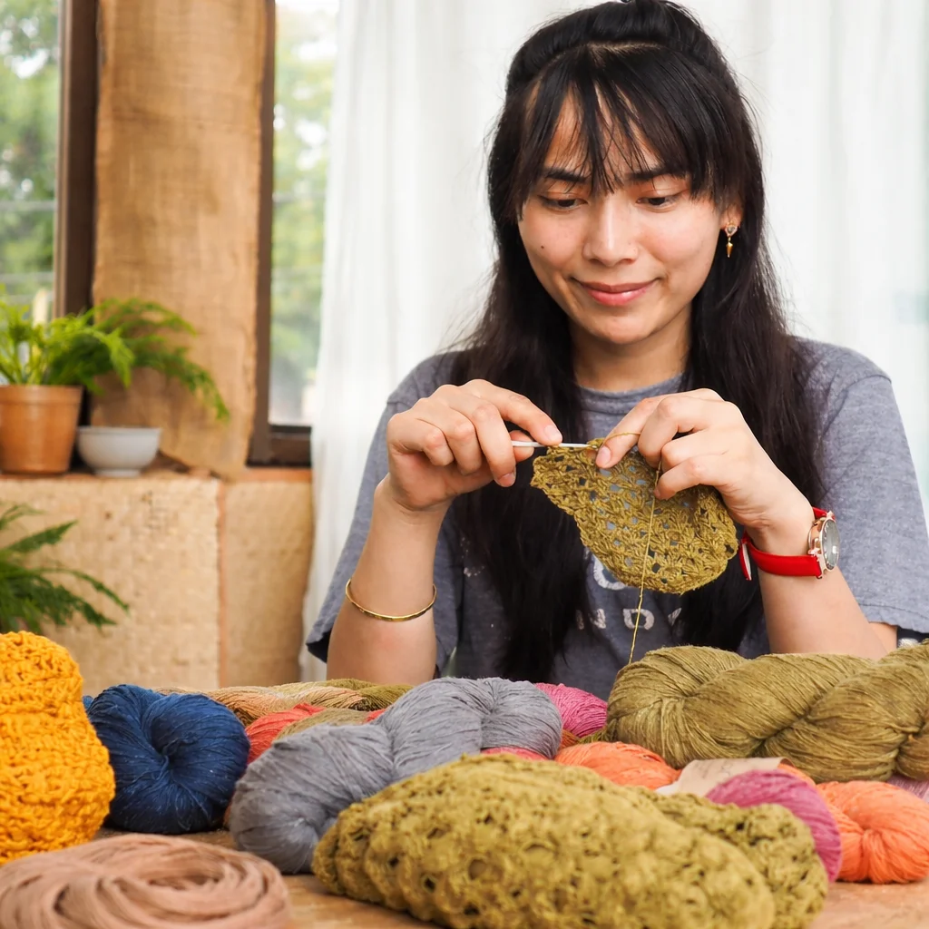 Crocheting benefits: stress relief, creativity, mental health improvement.