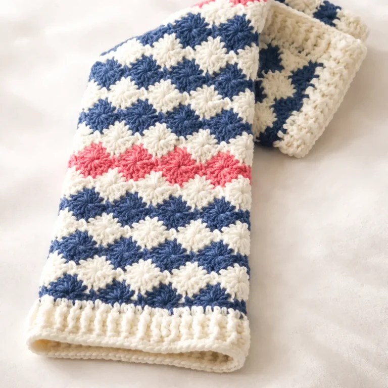 Beginner-friendly free baby blanket crochet pattern featuring cozy shell stitches.