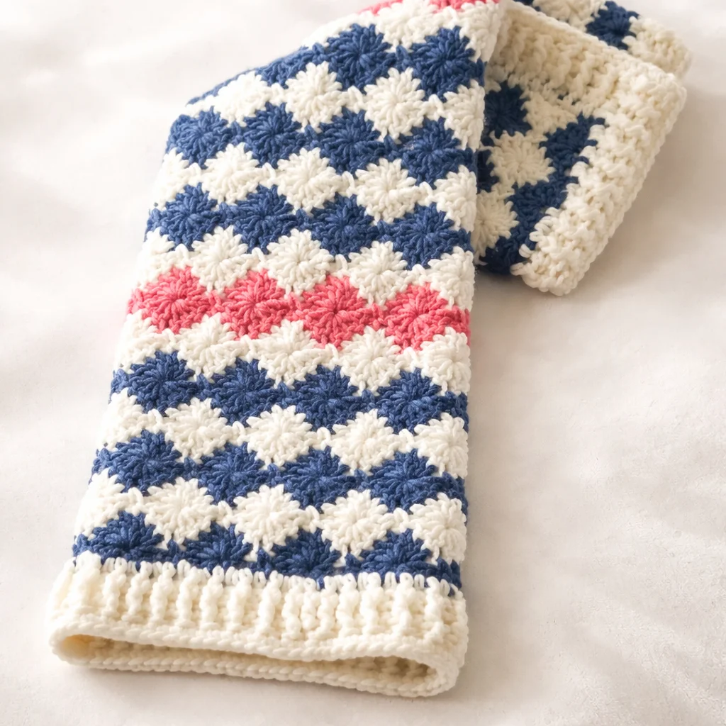 Beginner-friendly free baby blanket crochet pattern featuring cozy shell stitches.