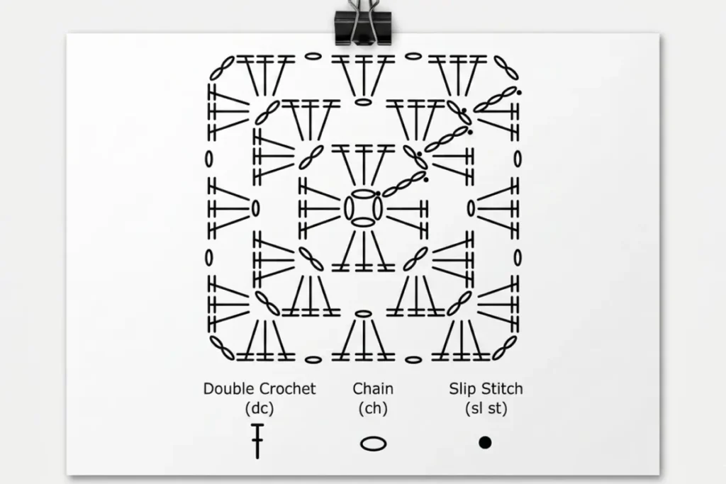 Granny Square Crochet Designs, Crochet Patterns One Color, Simple Crochet Granny Square