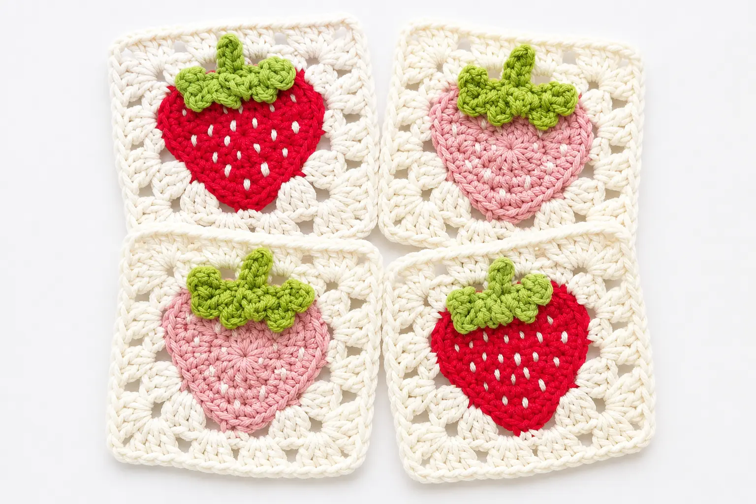 strawberry granny square free crochet granny square pattern easy crochet square pattern beginner crochet granny square fruit crochet pattern