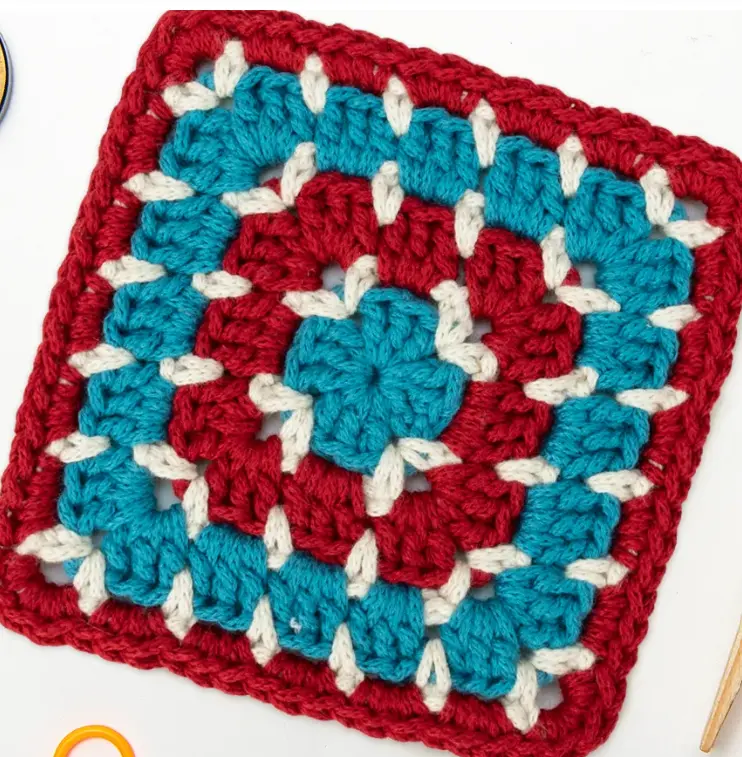 Block Stitch Granny Square: Free Crochet Pattern