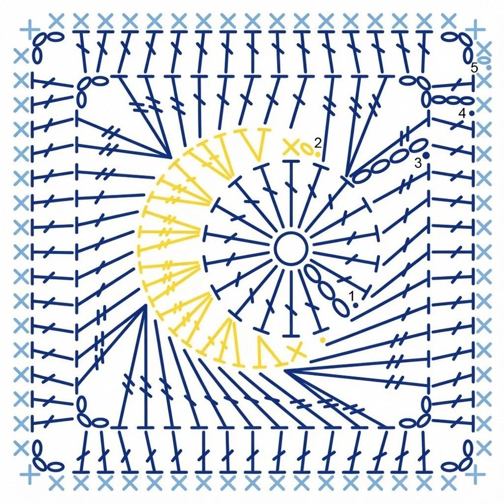 Crochet a stunning 3D retro daisy granny square with this free pattern! Features layered flower petals and is perfect for blankets and summer tops.