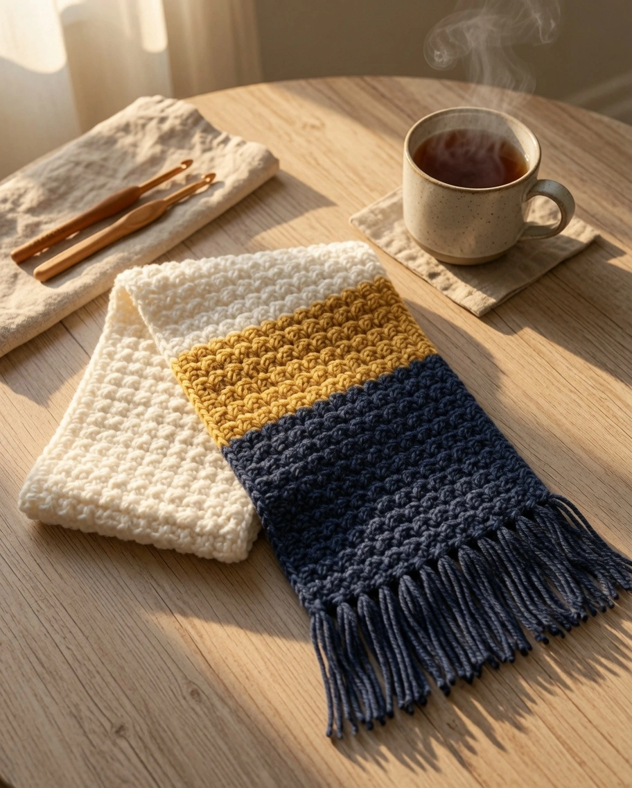 Color Block Crochet Super Scarf Pattern

