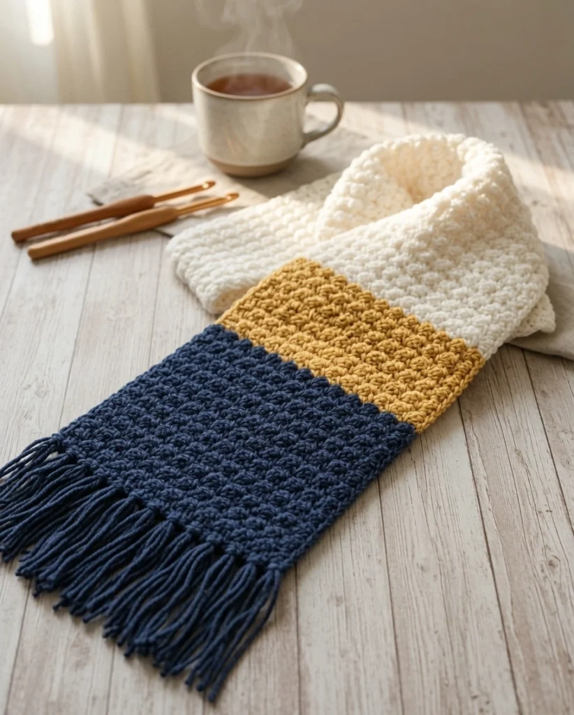 Color Block Crochet Super Scarf Pattern