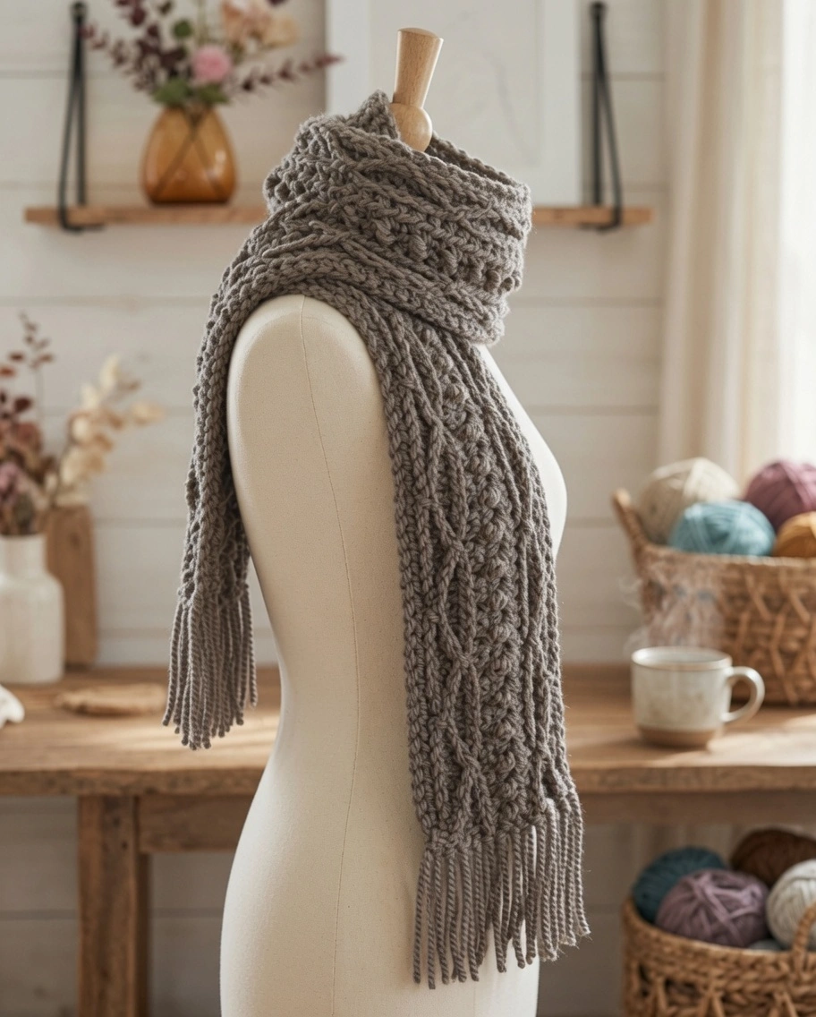 Free Easy Crochet Cable Scarf Pattern