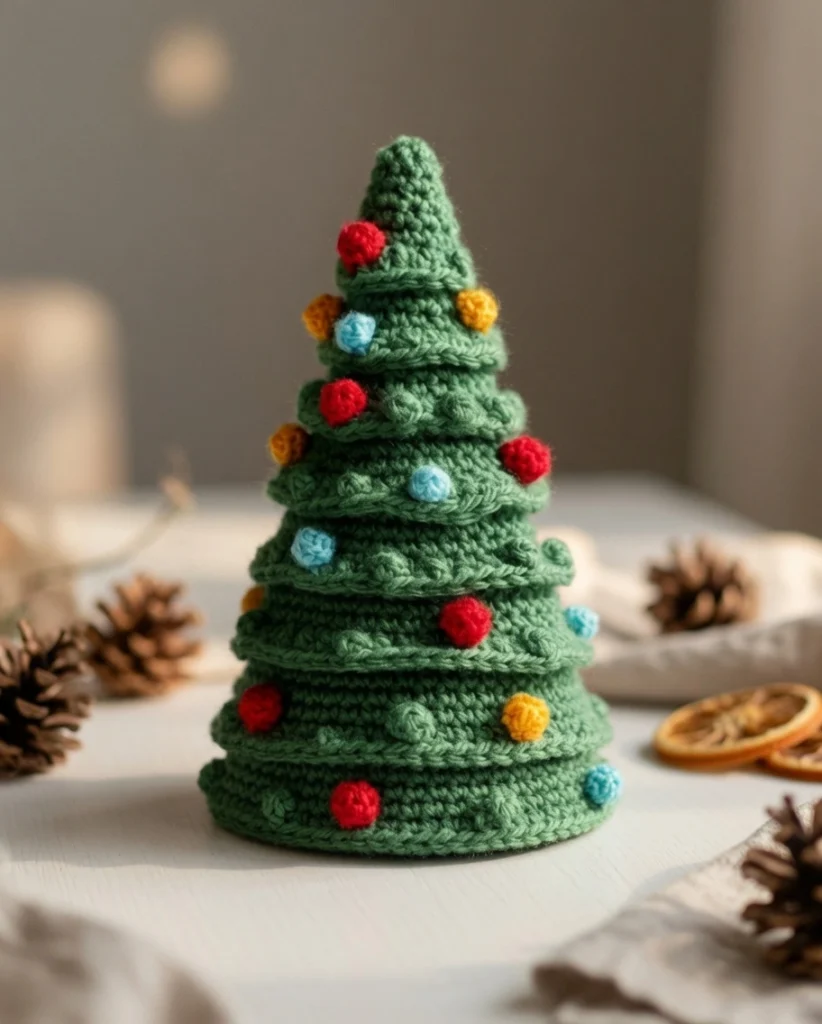 Crochet a small Christmas tree with this free, beginner-friendly amigurumi pattern. Perfect for festive holiday home decor or handmade gifts!