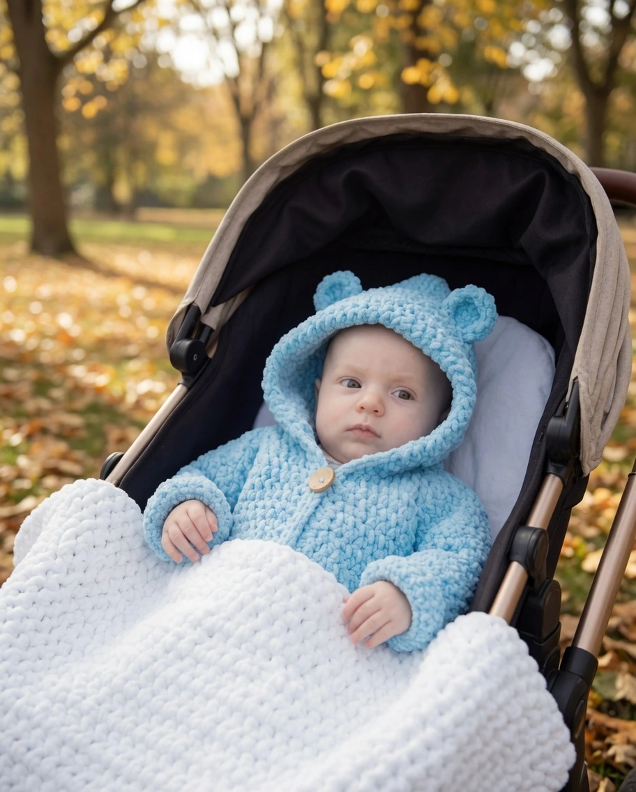 Crochet the adorable Snuggle Bear Kids Hoodie with this free pattern! Features cute bear ears, sizes newborn to 10 years, and simple beginner stitches.