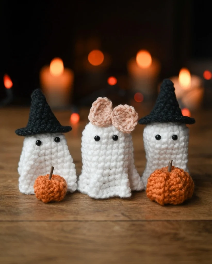 Cutie ghost crochet pattern, amigurumi ghost pattern, free Halloween crochet patterns
