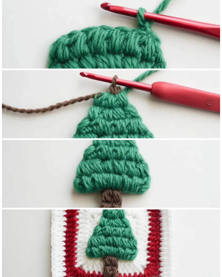 3D christmas tree granny square