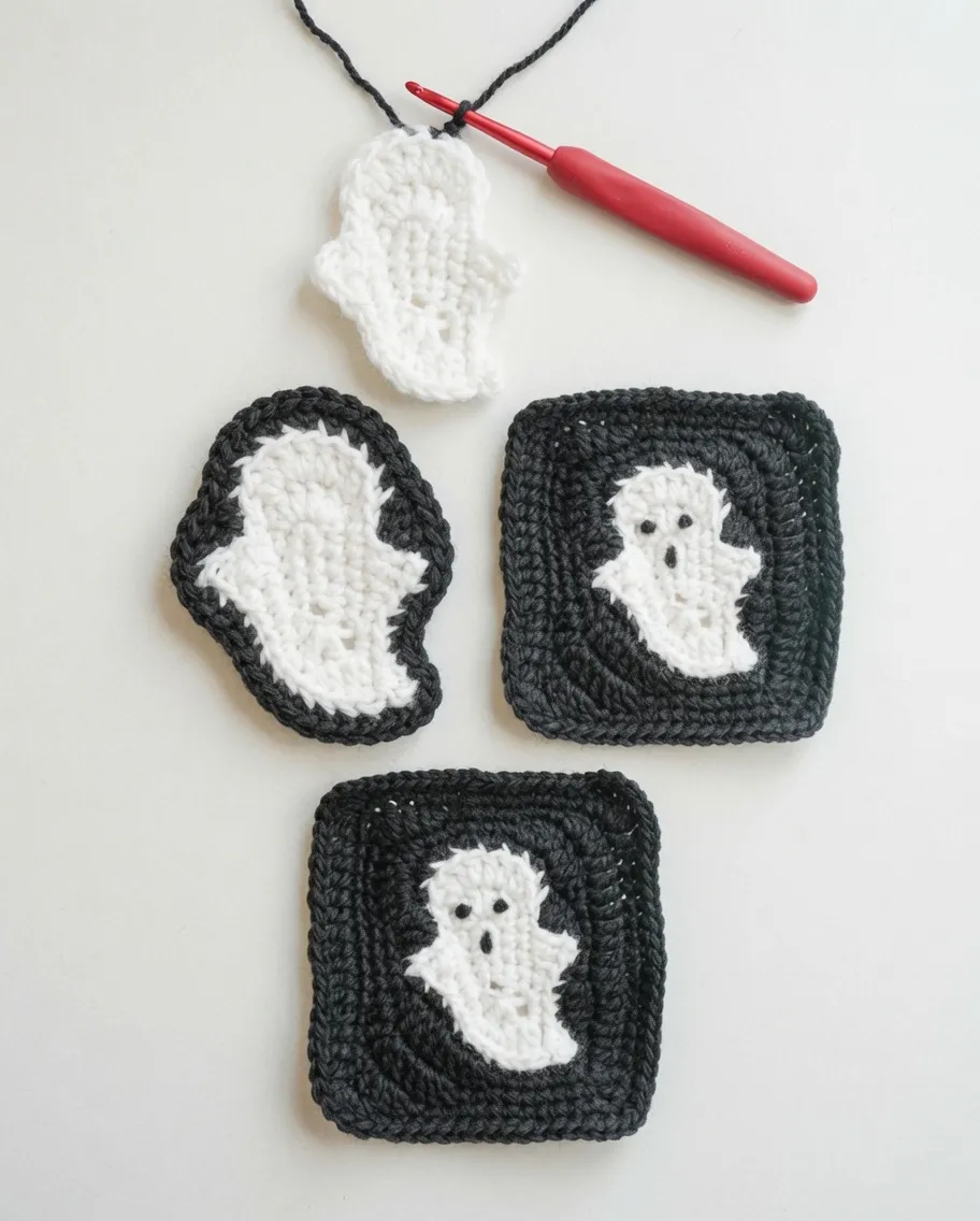 Spooky Ghost Granny Square