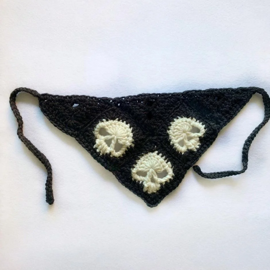 Crochet Easy Skull Bandana