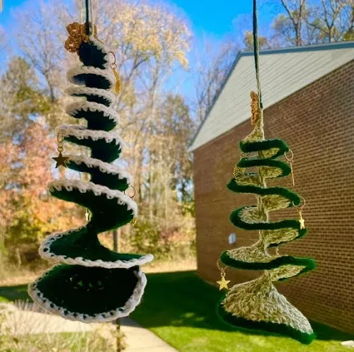 Crochet Christmas Tree Wind Spinner
