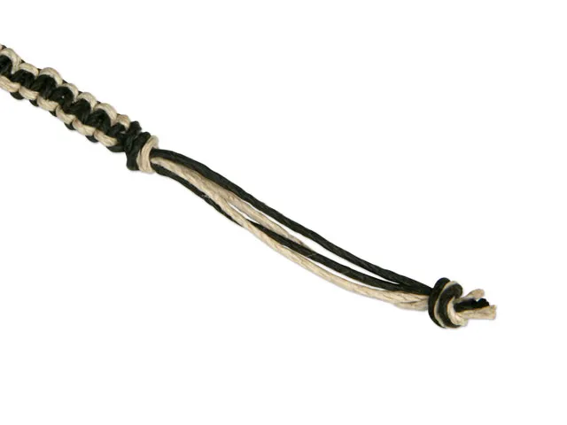 Step 10 finishing and securing the square knot macrame bracelet