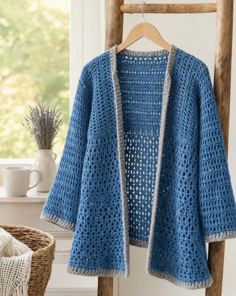 Crochet cardigan pattern for a simple everyday project.