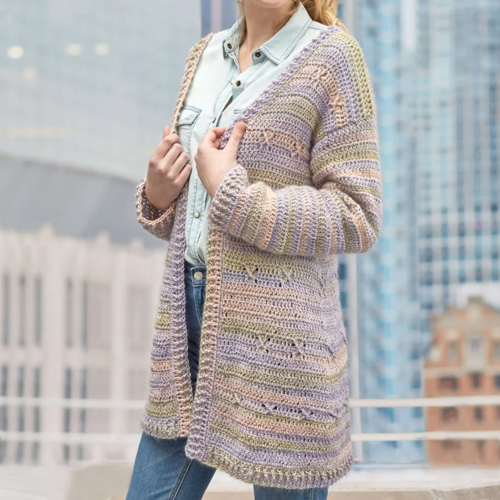 Cozy crochet cardigan pattern designed for everyday wear