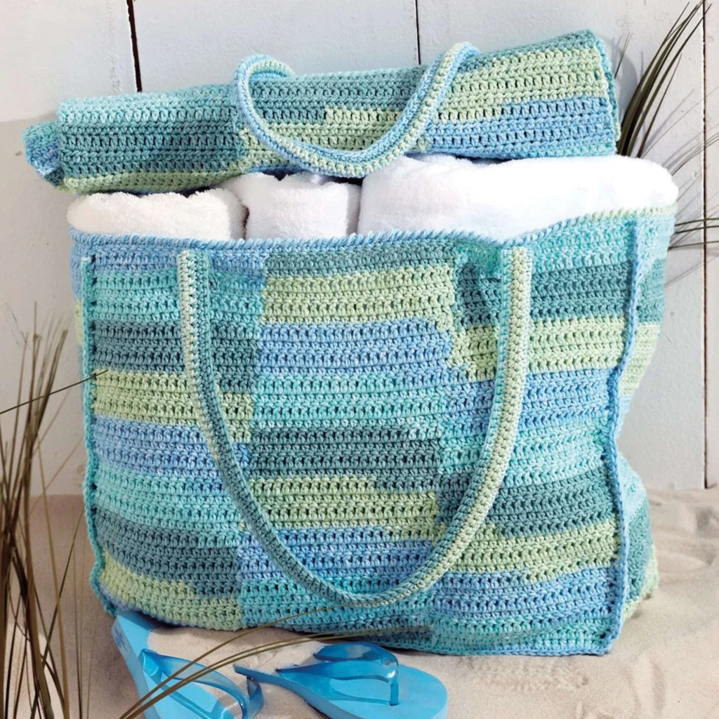Stylish beach bag and mat with unique pattern for seaside adventures