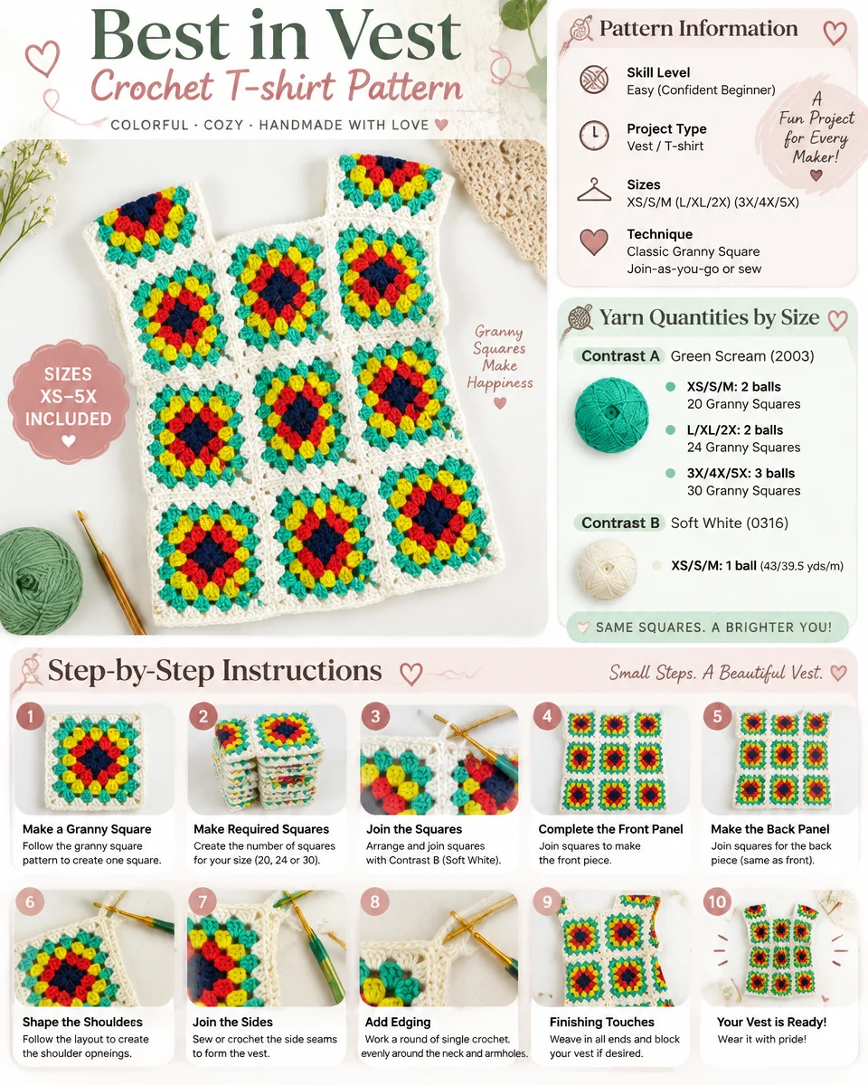 Best Crochet Vest and T-Shirt Pattern