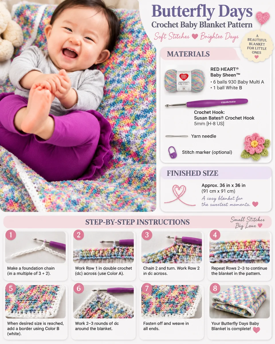 Butterfly Days Crochet Baby Blanket