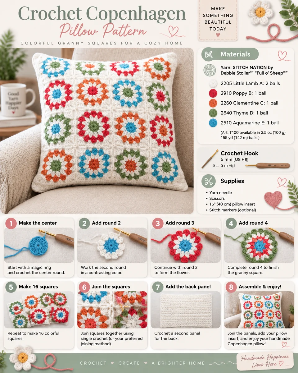 Copenhagen-Inspired Crochet Pillow Pattern