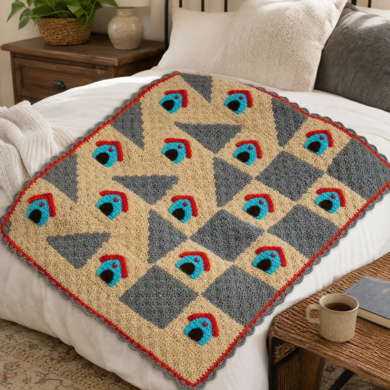 Cozy dog crochet pattern for a warm home throw