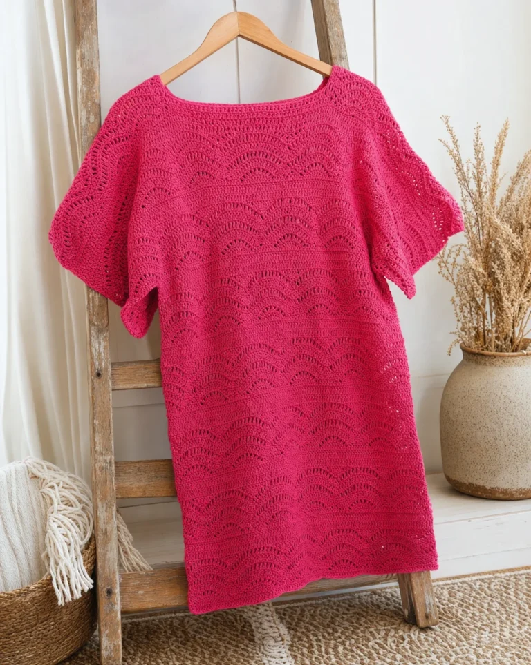 Cozy crochet sweater pattern for beginners in a relaxed, comfy design