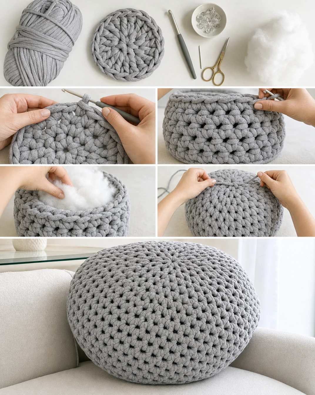 Cozy Giant Crochet Floor Pillow Pattern