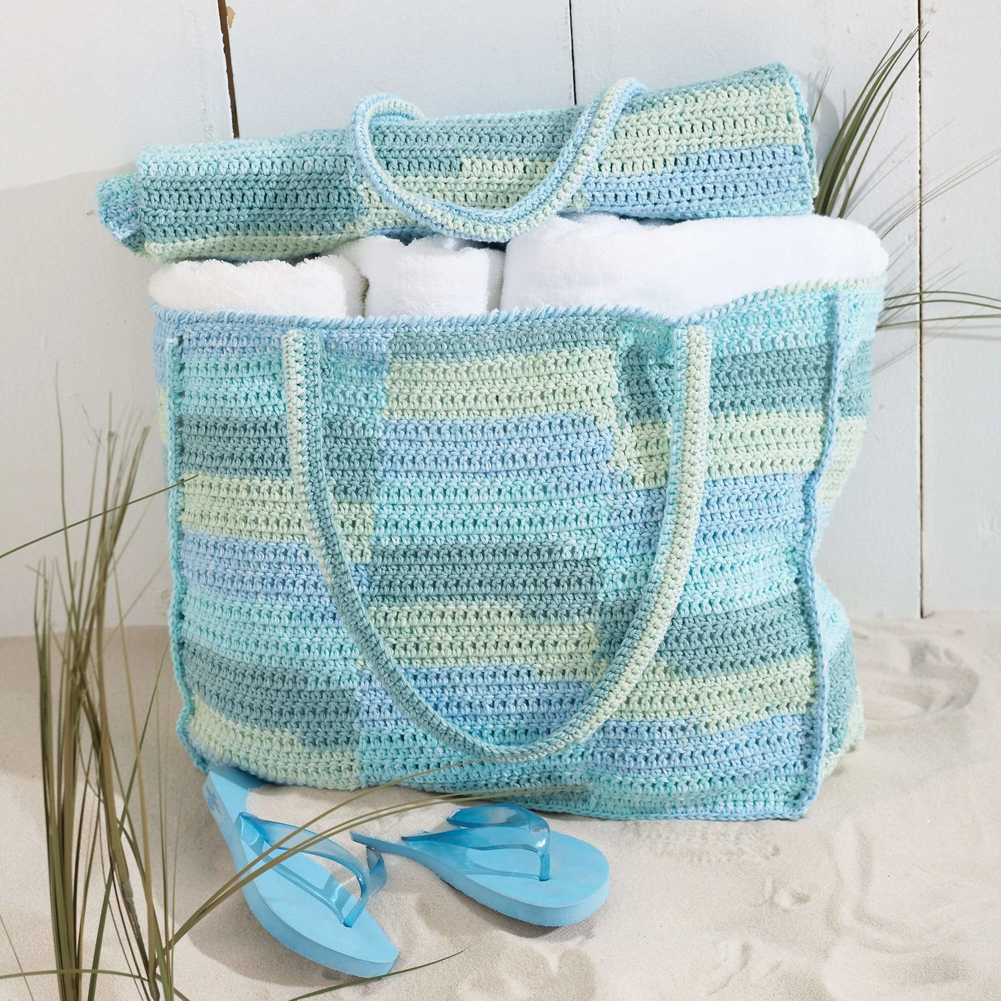 Crochet Beach Bag with Mat Pattern
