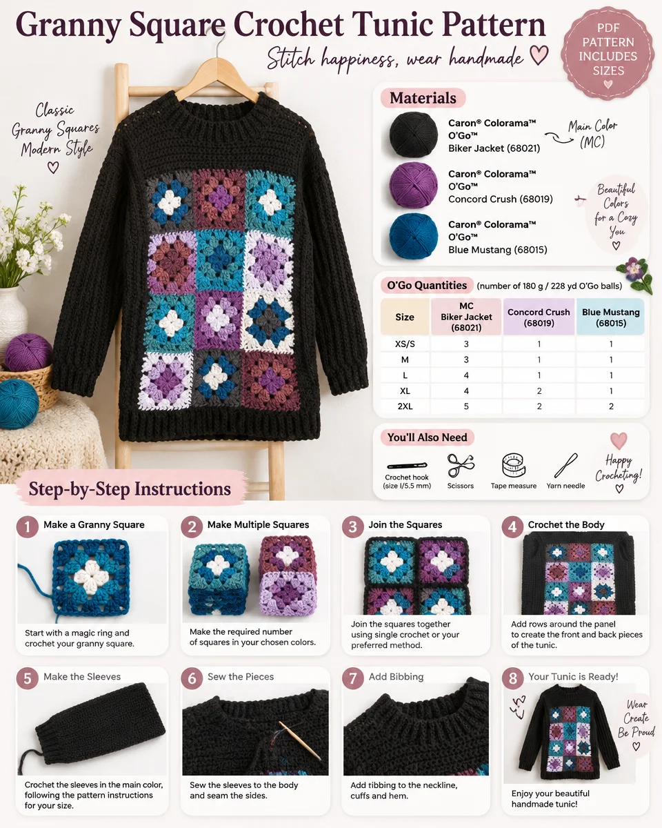 Crochet Granny Square Tunic Pattern: A Step-by-Step Guide