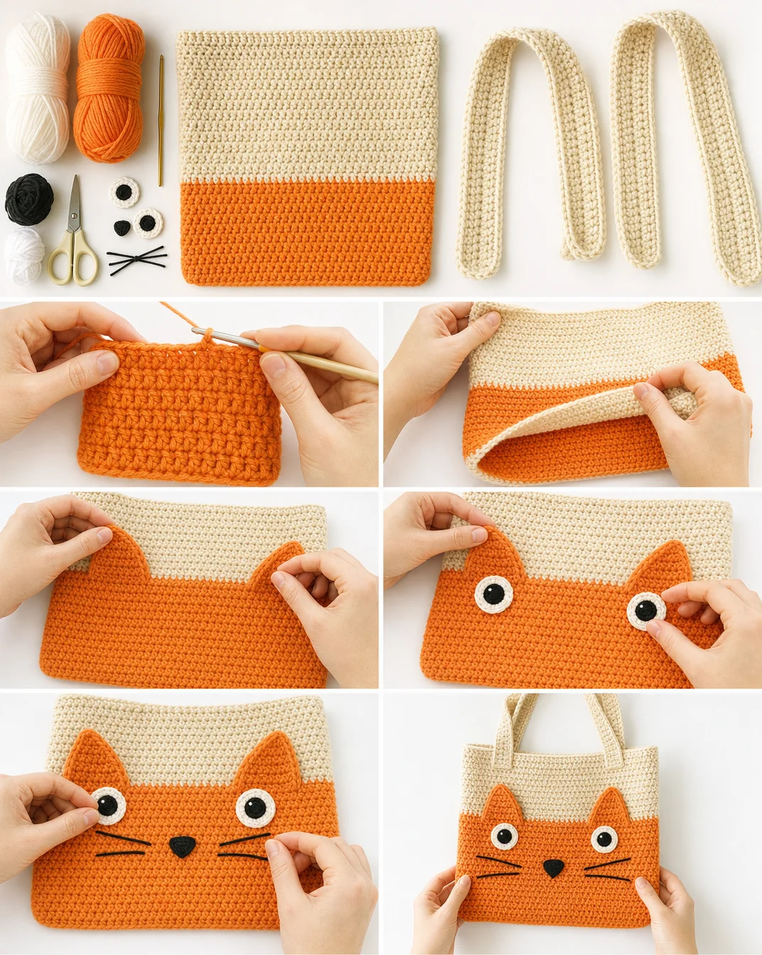 Crochet Kitty Tote Bag Pattern