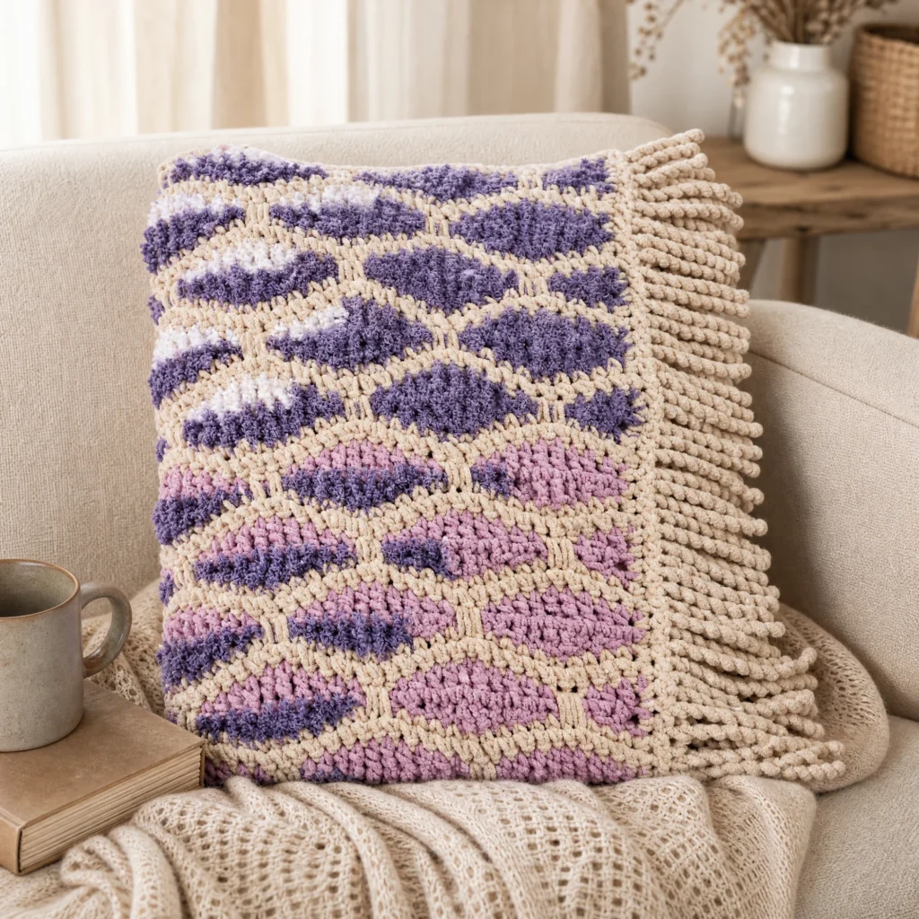 Dancing Diamonds Crochet Blanket Pattern showcasing vibrant diamond designs.