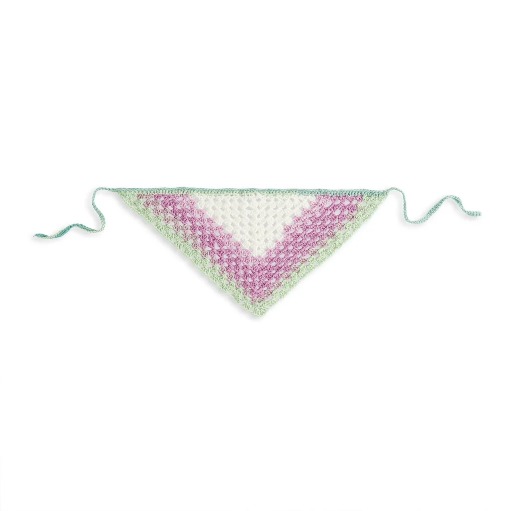 DIY crochet hair bandana tutorial showing steps to create a stylish accessory.
