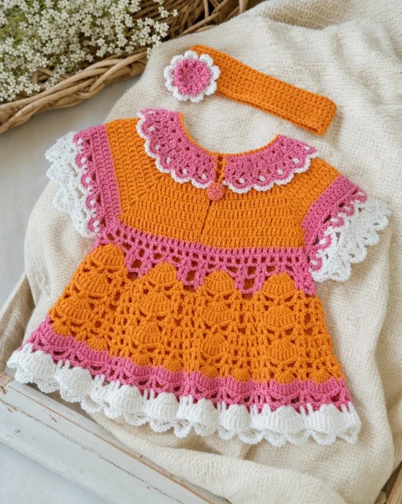 Crochet flower petal sweater and headband pattern for stylish crochet projects