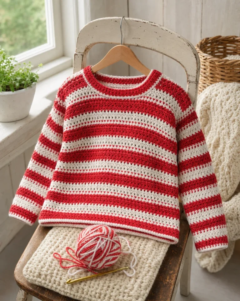 Easy game day crochet sweater pattern for stylish support clothing.