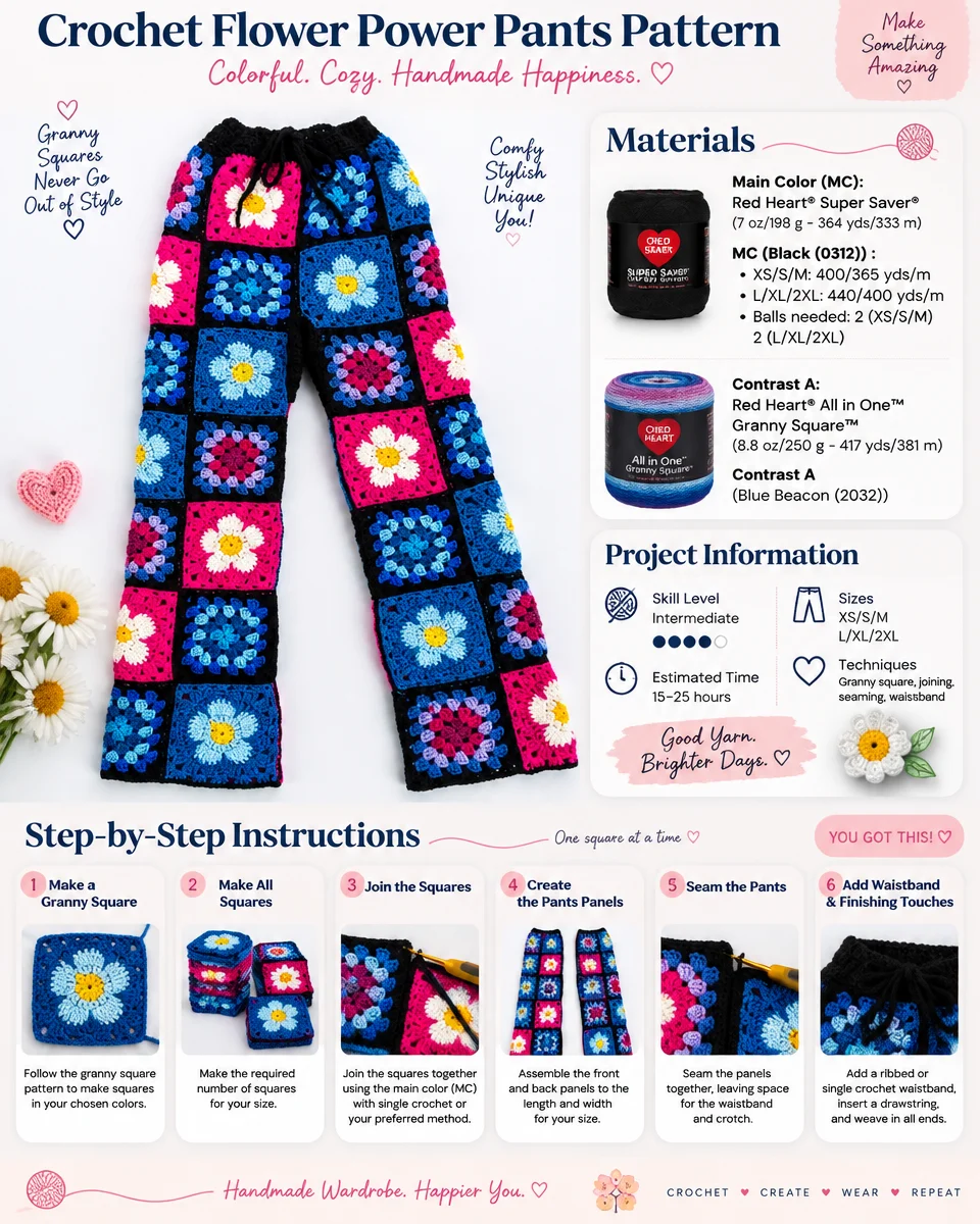 Flower Power Crochet Pants