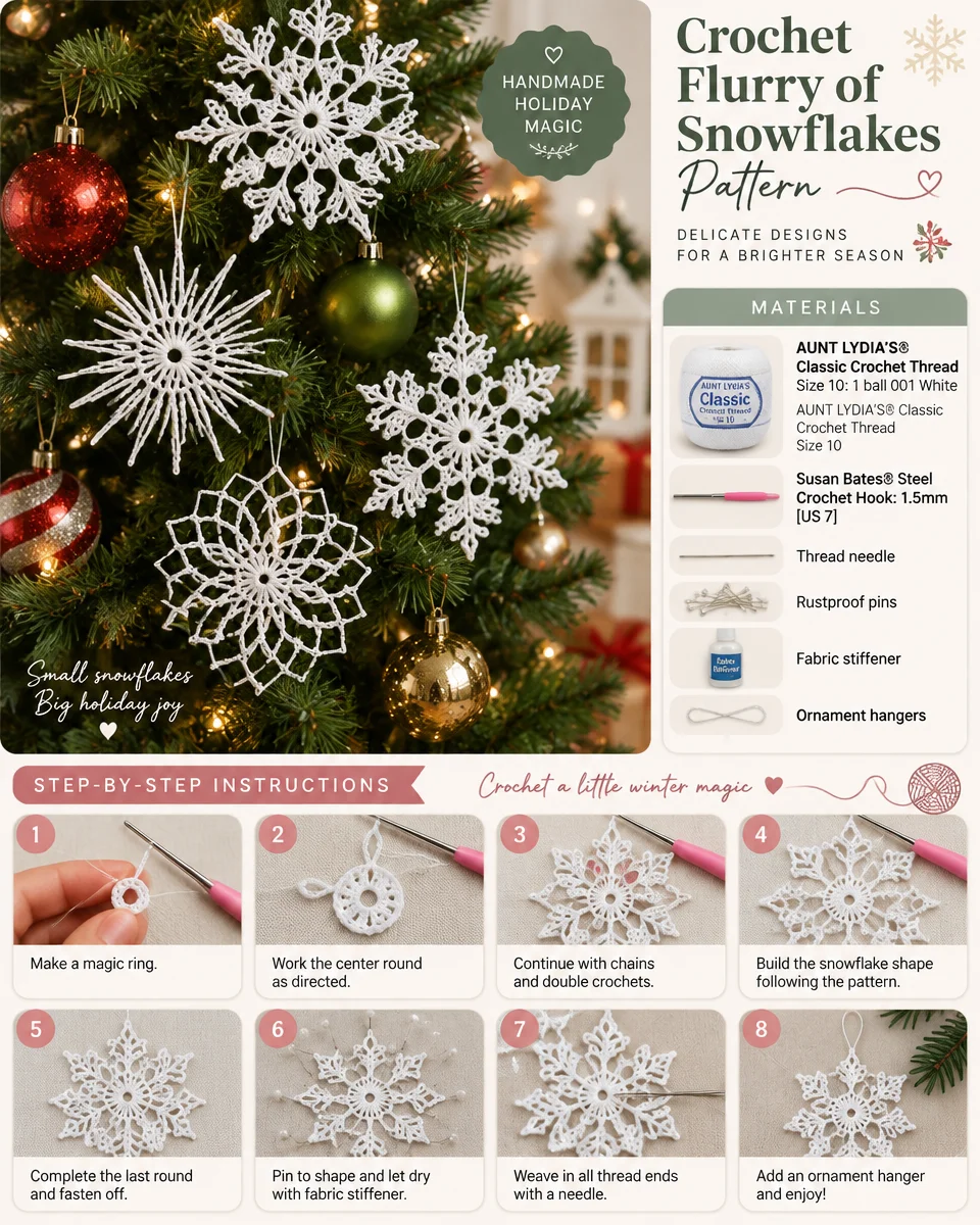 Flurry of Snowflakes Crochet Pattern