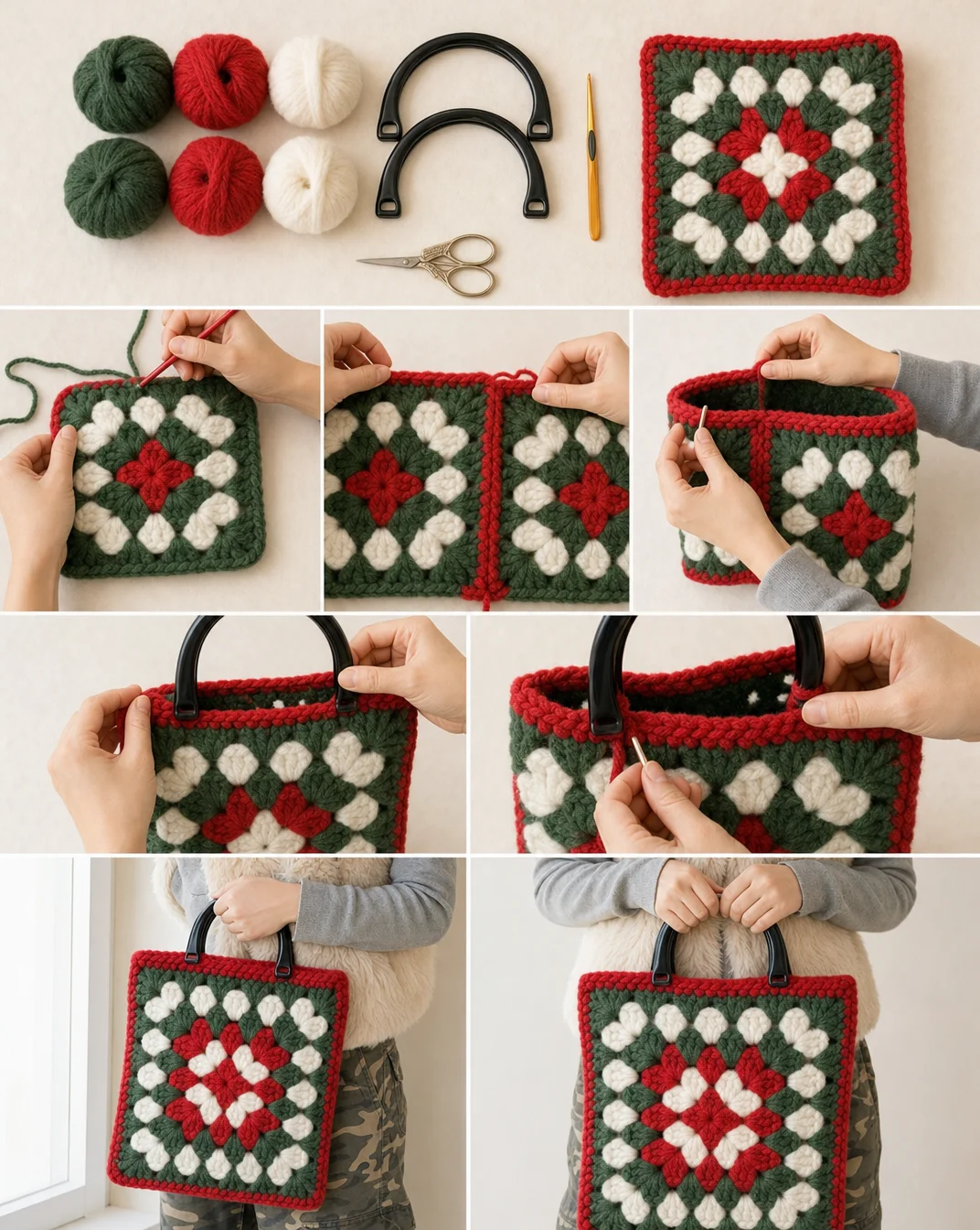 Funky Felted Granny Bag Crochet Pattern