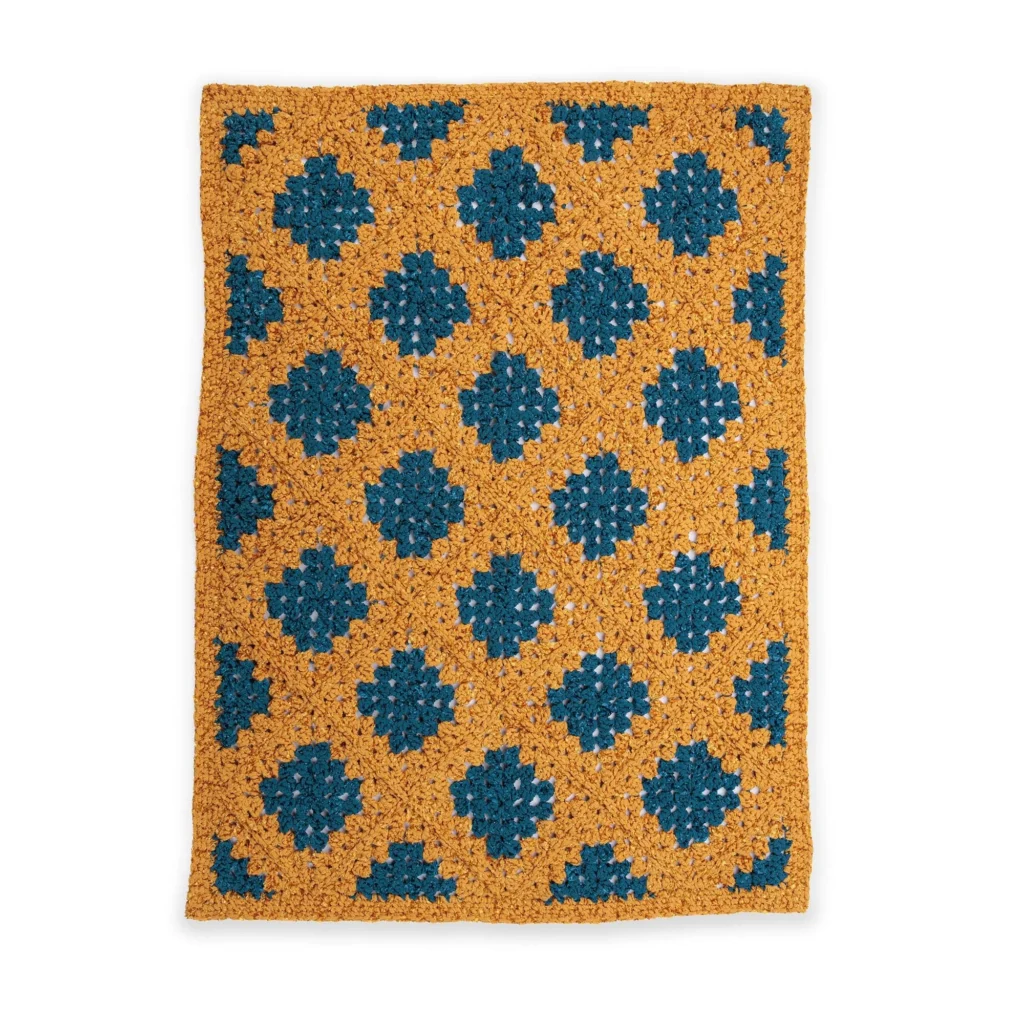 Gilded Whisper Crochet Granny-Square Blanket Pattern design example