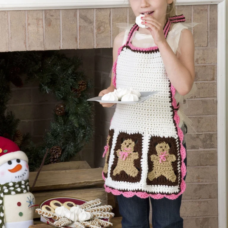 Crocheted Gingerbread Man Apron Pattern for festive cooking
