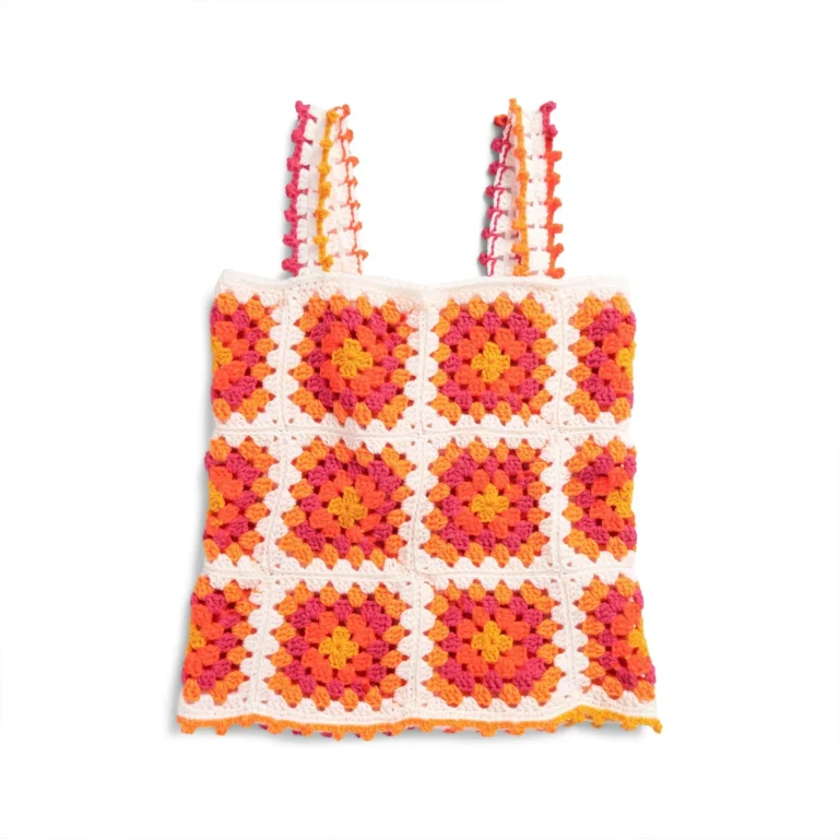 Granny Picot-Edged Crochet Tank Top pattern illustration