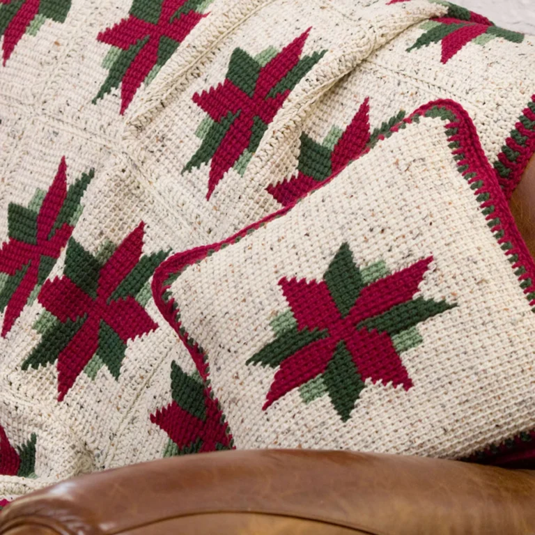 Holiday Star Crochet Throw and Pillow Pattern design