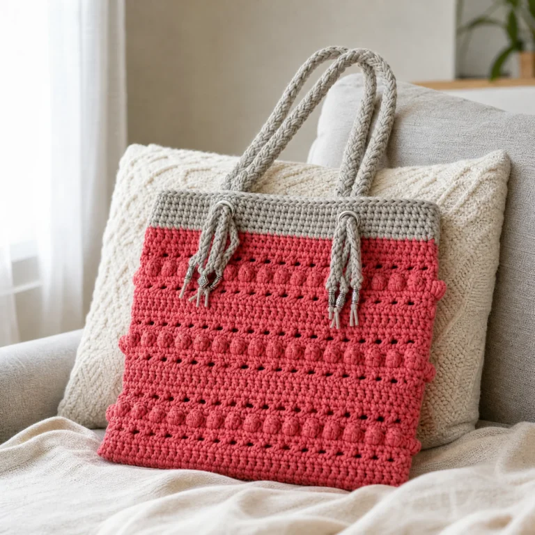 Hugs and Kisses crochet tote bag pattern design for stylish crafting