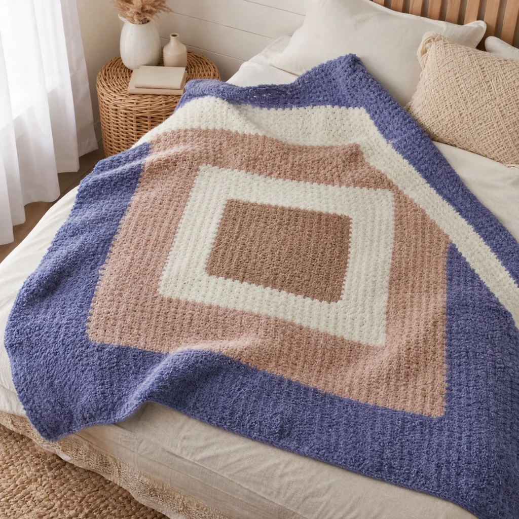 Cozy crochet throw pattern for a Hygge-inspired home decor