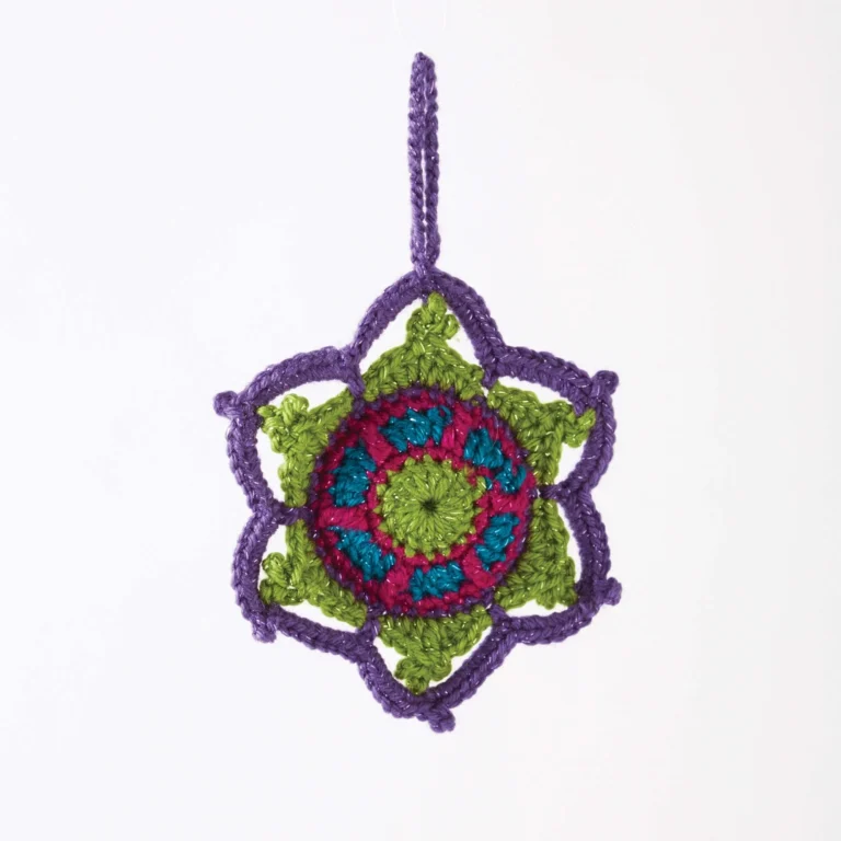 Jewelled Snowflake crochet pattern for winter decorations