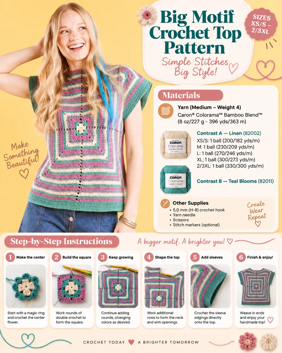 Oversized Motif Crochet Top Pattern