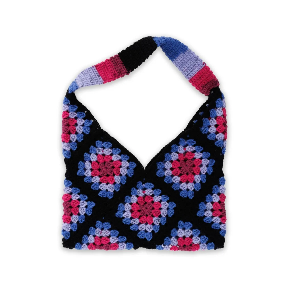 Serenity granny square crochet bag pattern design for stylish crochet bags.