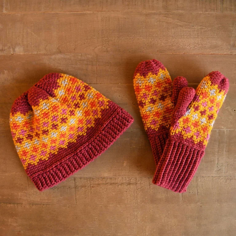 Shannon Crochet Hat and Mitt Set pattern for cozy winter accessories
